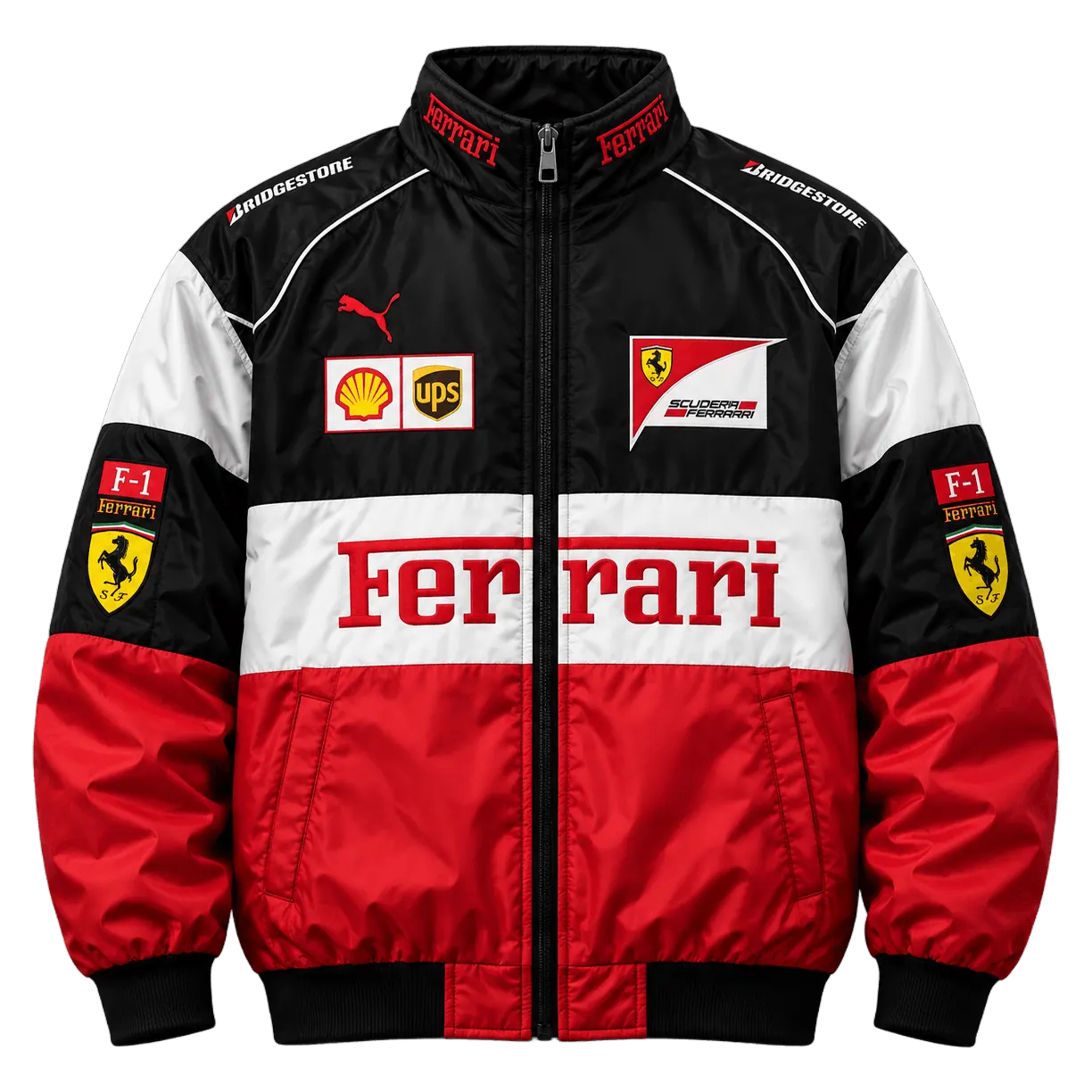Ferrari F1 jacket, red and white, front